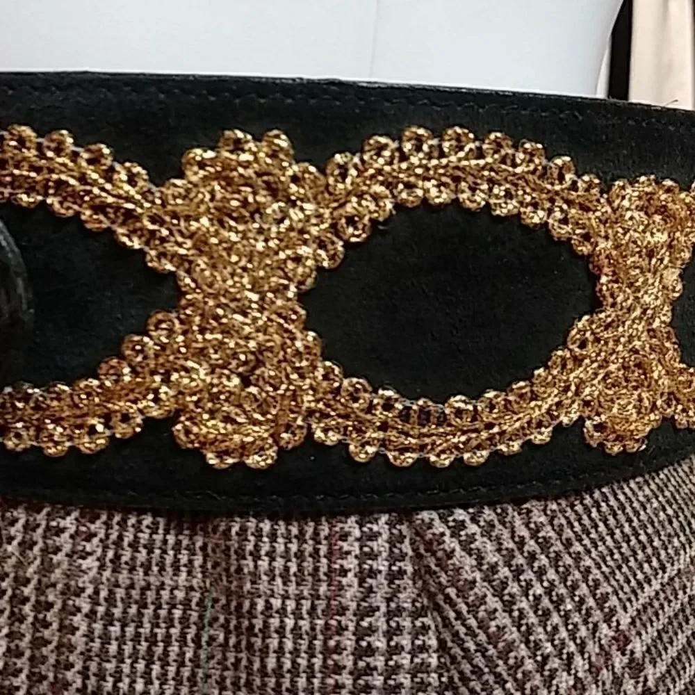 Vintage  genuine suede leather belt